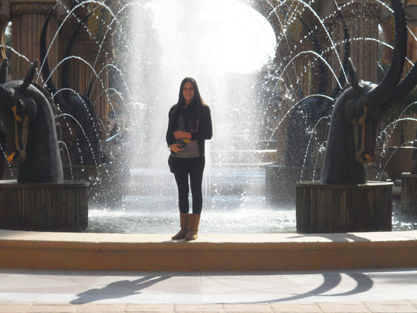Kelly-Anne Blanchard - at the fountain entrance of Sun City